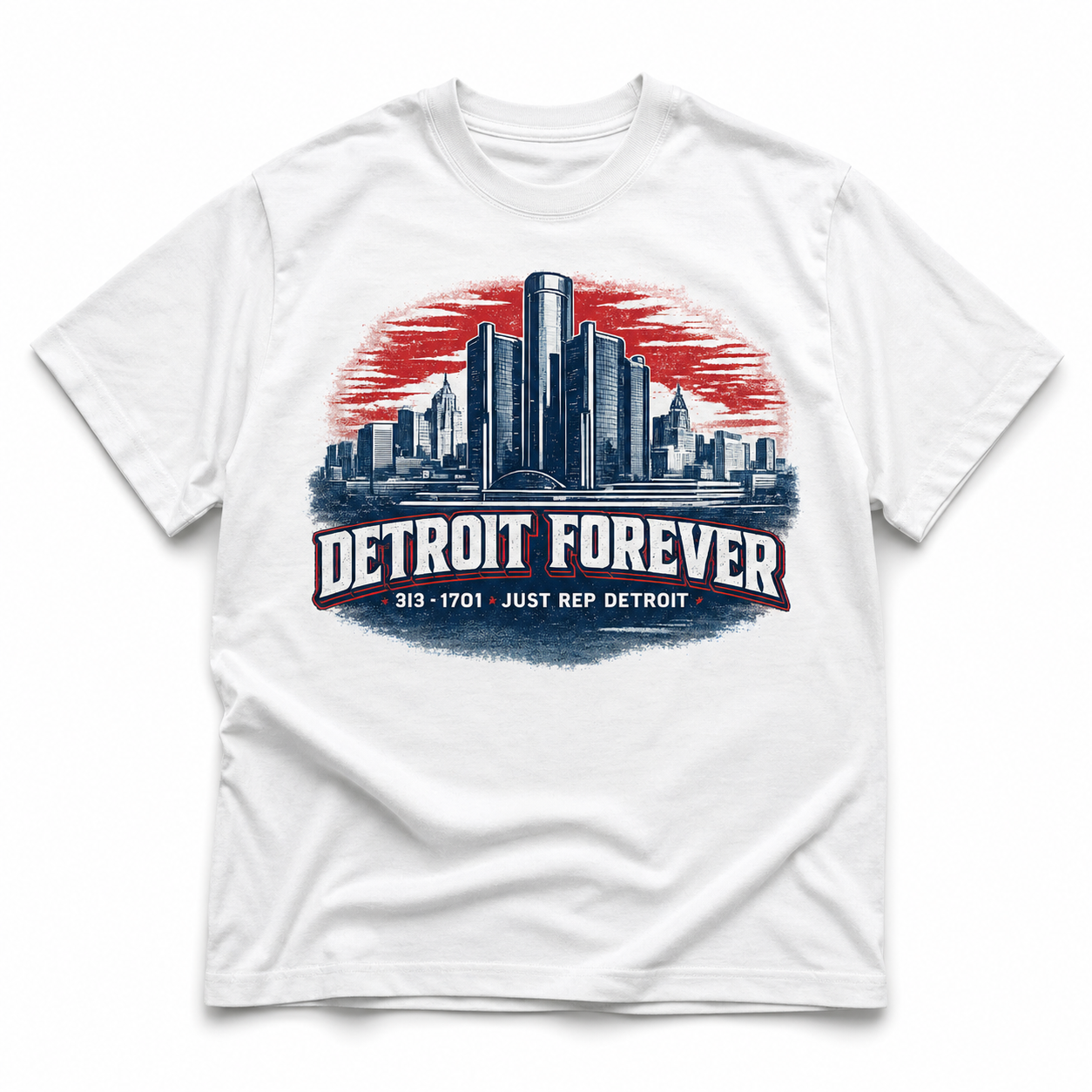 Detroit Forever Skyline Sunset