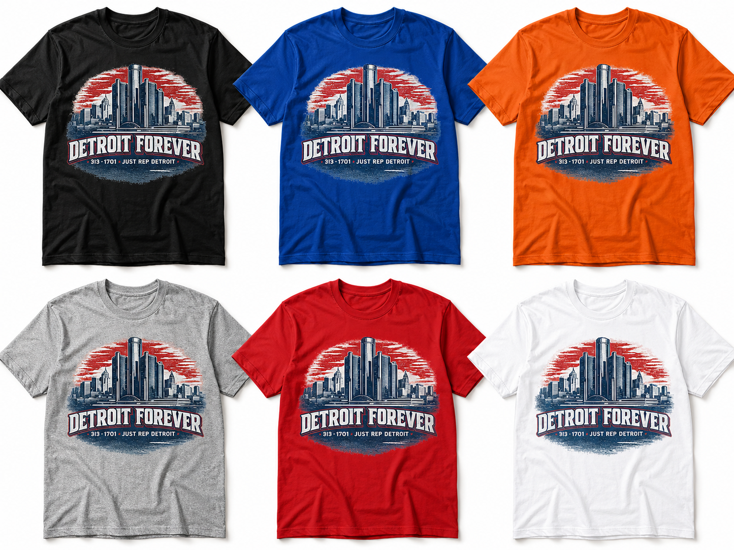 Detroit Forever Skyline Sunset