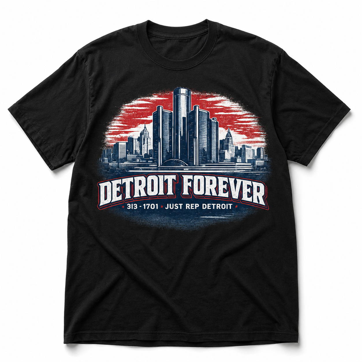 Detroit Forever Skyline Sunset