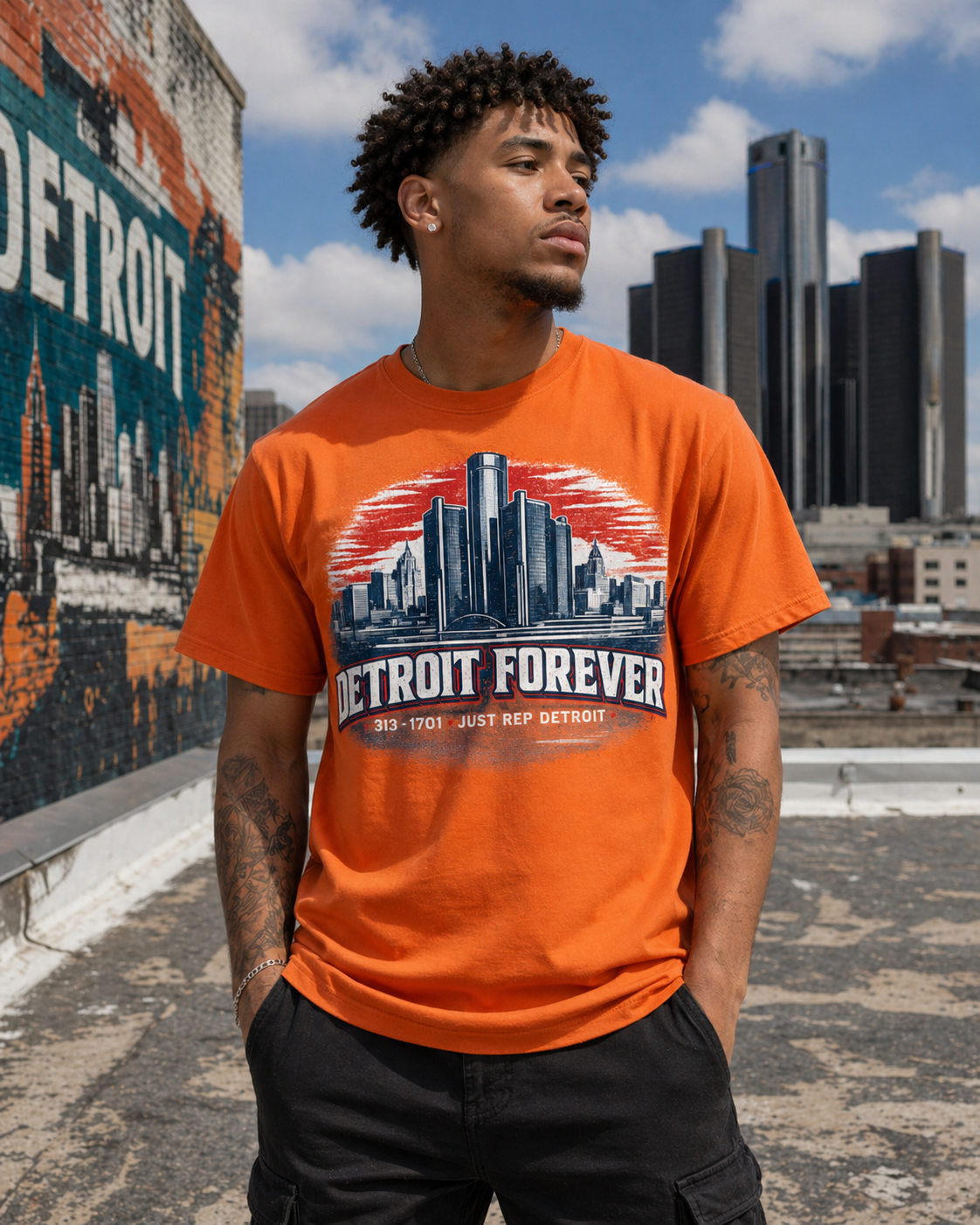 Detroit Forever Skyline Sunset