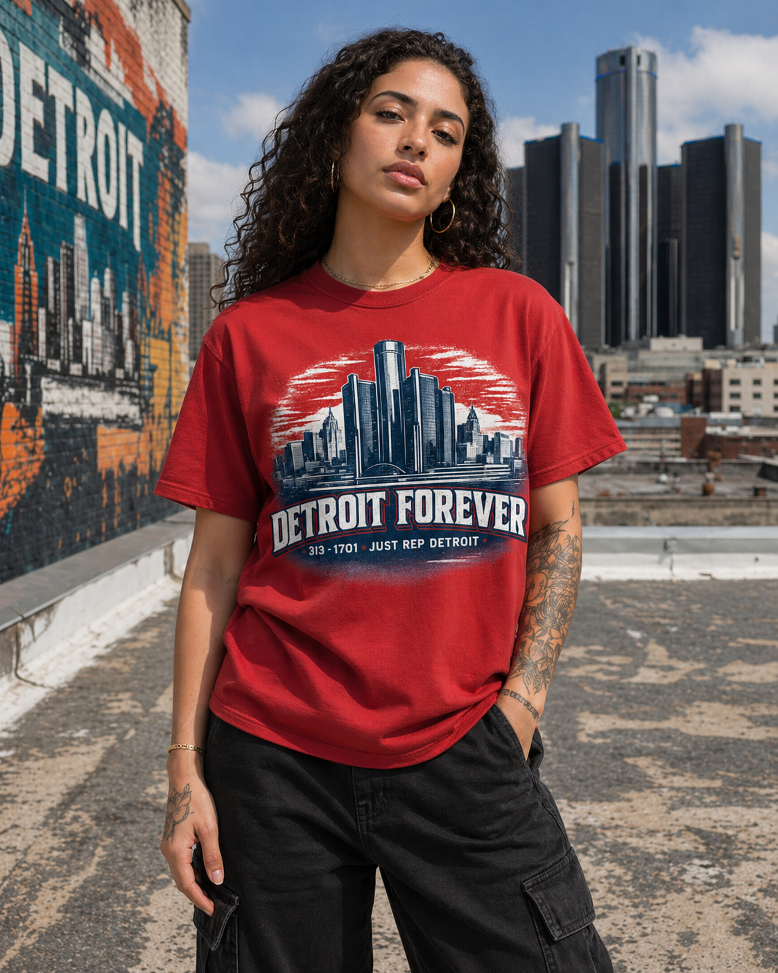 Detroit Forever Skyline Sunset