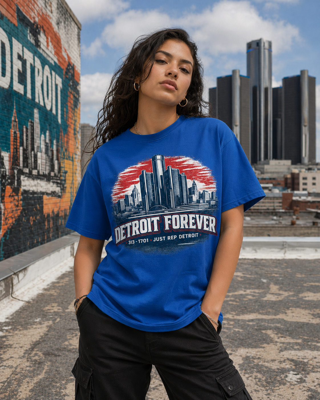 Detroit Forever Skyline Sunset
