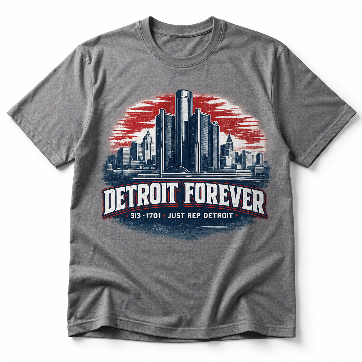 Detroit Forever Skyline Sunset