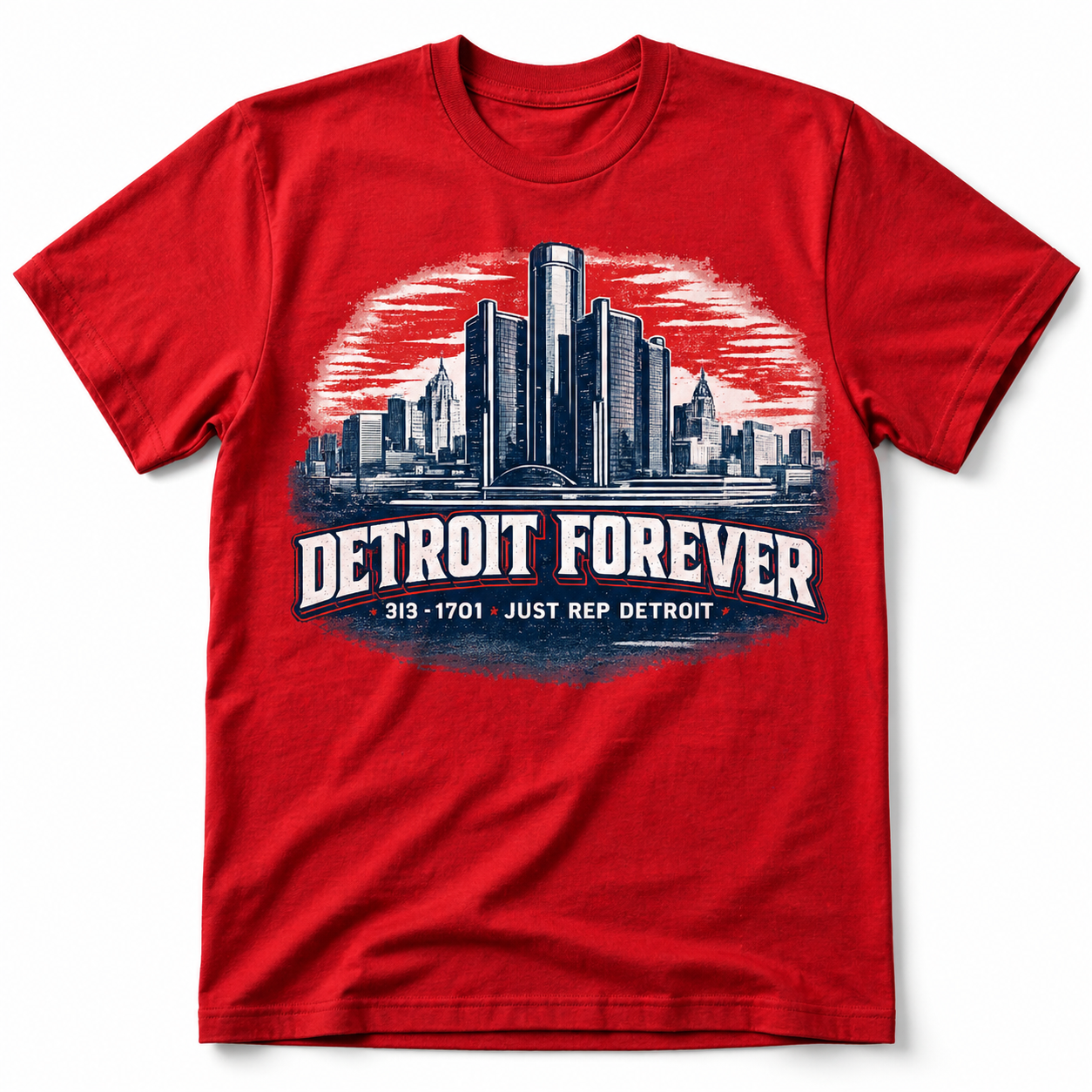 Detroit Forever Skyline Sunset