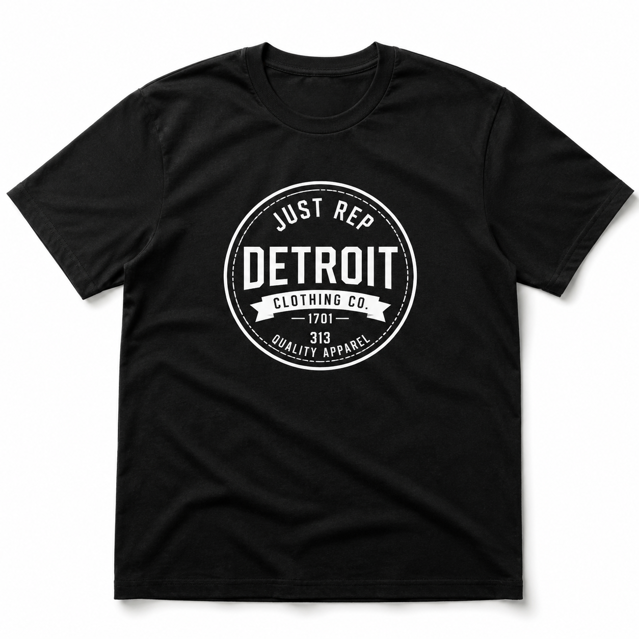 Just Rep Detroit Athletic Stamp Logo (White Print)