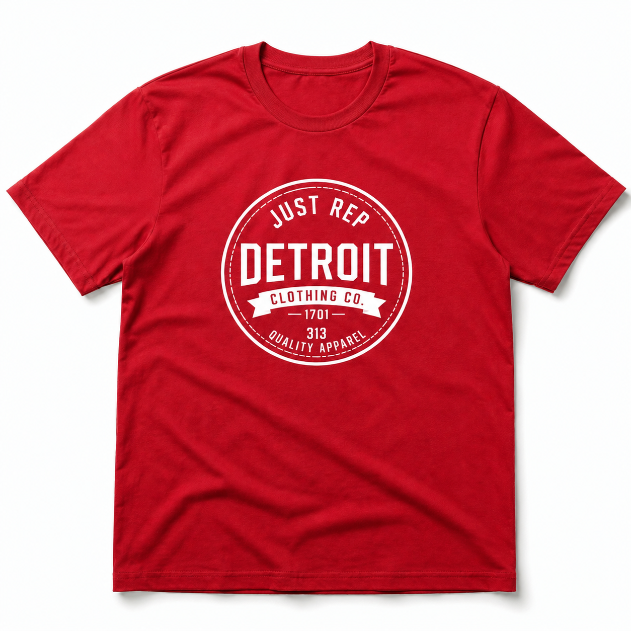 Just Rep Detroit Athletic Stamp Logo (White Print)