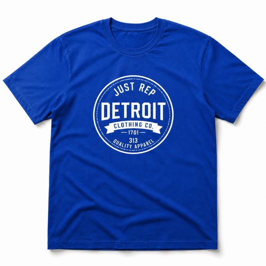 Just Rep Detroit Athletic Stamp Logo (White Print)