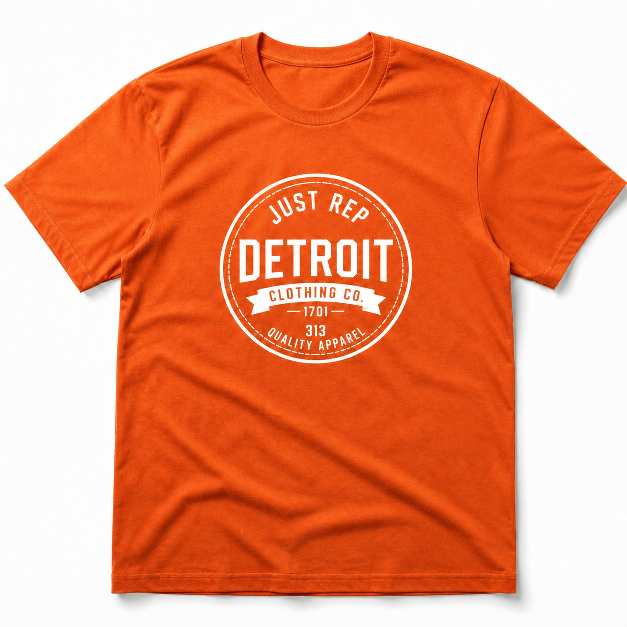 Just Rep Detroit Athletic Stamp Logo (White Print)