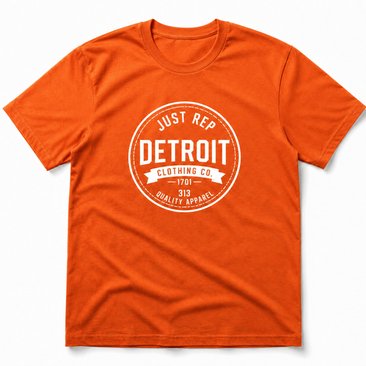 Just Rep Detroit Athletic Stamp Logo (White Print)