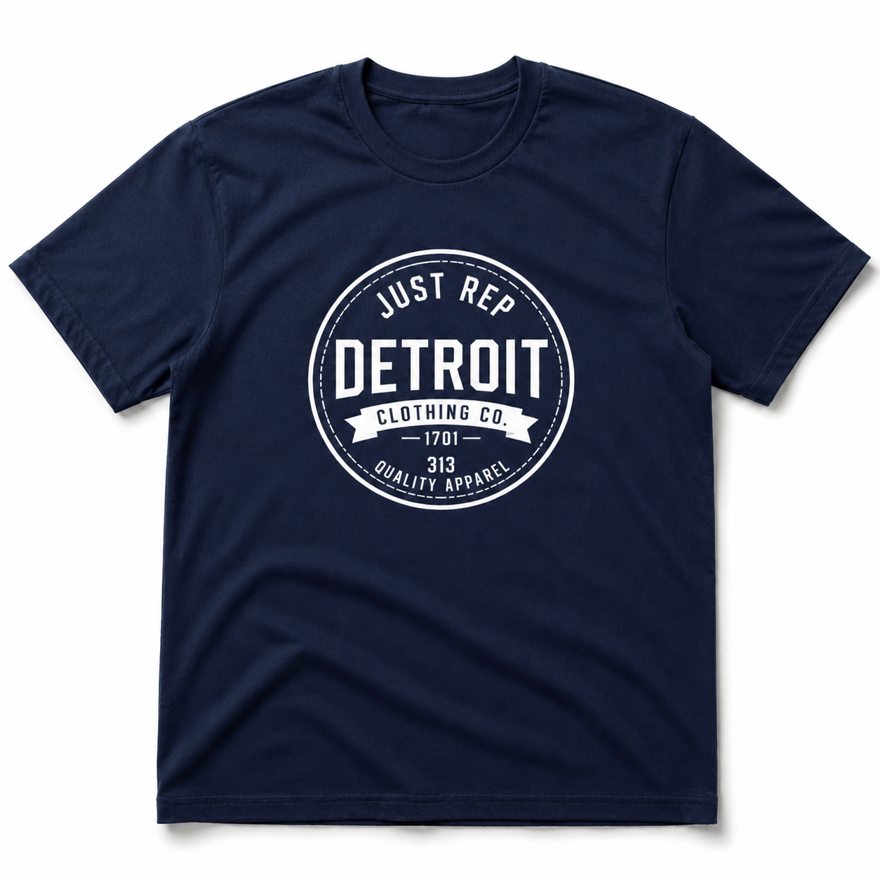 Just Rep Detroit Athletic Stamp Logo (White Print)